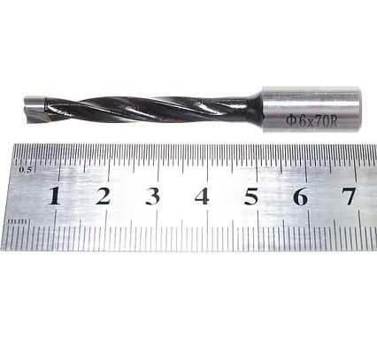 Сверло присадочное усиленное "глухое" (6x70 мм; S=10x20 мм; RH) ROTIS 412.0670R