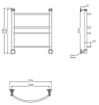 Полотенцесушитель водяной Aquanet Romeo(г2) 50x60 см