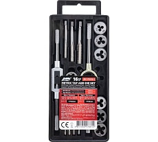 Набор метчиков и плашек метрический 16 предметов (М3x0.5, М4x0.7, М5x0.8, М6x1, М8x1.25, М10x1.5, М12x1.75) -PD016-1(64878) JBC JBC-PD016-1(64878)