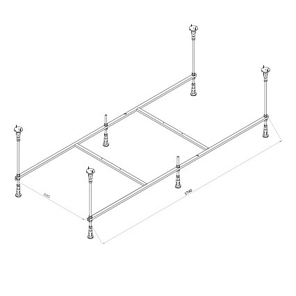 Каркас Am.Pm X-Joy W94A-180-080W-R 180x80 см