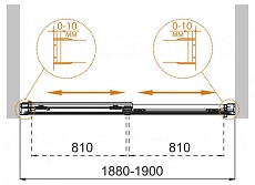 Шторка для ванны Cezares TANDEM-SOFT-VF-2-190/145-C-Cr-IV 190x145 прозрачная