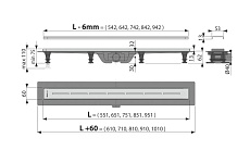 Душевой лоток Alcaplast Simple APZ18-650M 65 см, с решеткой, хром матовый