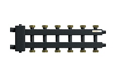 Коллектор Warme с гидрострелкой компакт на 7 контуров с накидными гайками WKD.R.85.K.F.3+3+1