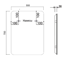 Зеркало Vincea VLM-3VC500B-2 50x70 см, сенсорный выключатель и диммер, антипар, черный