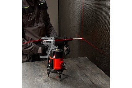 Лазерный уровень MTX crl-30r, 30 м, красный луч, батарейки, резьба 5/8" 35034