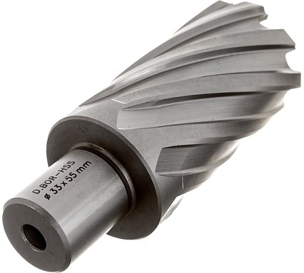 Сверло корончатое HSS по металлу (33х55/88 мм; Weldon 19) D.BOR CD-HSS-055-033-W