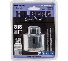 Коронка алмазная по керамике и керамограниту Super Hard (40 мм; M14) Hilberg HH640