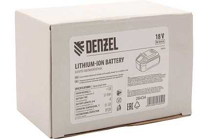 Батарея аккумуляторная IB-18-4.0 (4.0 Ач; 18 В; Li-Ion) Denzel 28434