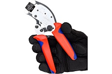 Пресс-клещи Knipex Twistor T для контактных гильз DIN 46228 1+4, обжим: квадрат, поворот 360, 0.14-10.0 мм, доступ с 2х сторон, длина 200 мм KN-975319