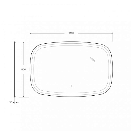 Зеркало Cezares Molveno 120x80 см с подсветкой, датчиком движения CZR-SPC-MOLVENO-1200-800-MOV