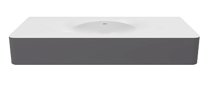 Раковина Vincea Caprise VCB-4CA120MWG 120 см, Corian, белый матовый/серый матовый