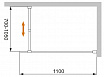 Душевая перегородка Cezares LIBERTA-L-1-110-GR-Cr 110x195 тонированный графит, профиль хром