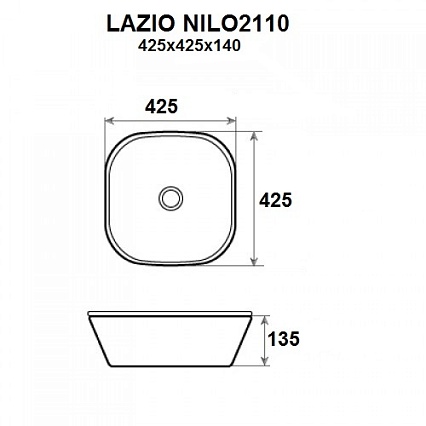 Раковина Nilo Lazio 2110 42.5 см