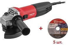 Угловая шлифмашина-болгарка Wortex AG 1207-5 0333292
