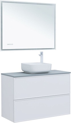 Мебель для ванной Aquanet Арт 100 см со столешницей, белый матовый
