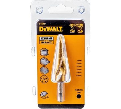 Сверло ступенчатое EXTREME IMPACT, 6-18 мм DeWalt DT5027