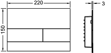 Кнопка смыва TECE Square II 9240833 металл, черный матовый