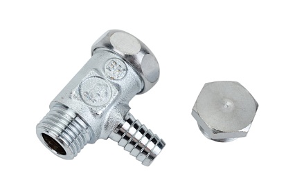 Шаровой кран Giacomini R250DS, 1", ВВ, ручка-рычаг красный, хромированный, со сливом R250SX005