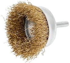 Щетка для дрели &quot;ЧАШКА&quot; (мягкая/латунир. проволока) 50 мм TOOLAS 00002819
