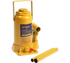 Бутылочный гидравлический домкрат Тундра второй клапан, подъем/подхват: 395/210 мм, 12 т 9422641