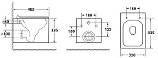 Подвесной унитаз Owl 1975 Cube Circel-H, безободковый, с микролифтом