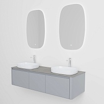 Мебель для ванной Black&White Universe U915.1600-2 Double 160 см, светло-серый, две раковины