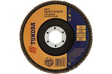 Круг лепестковый торцевой конический (125х22 мм; Р100) Тундра 1857753