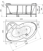 Фронтальная панель Ваннеса Ирма 169x66 R