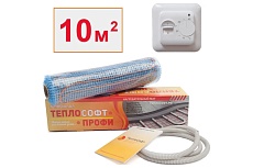 Нагревательный мат ТеплоСофт Профи 10м.кв. 1500Вт с терморегулятором 101500