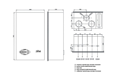 Настенный двухконтурный котёл с закрытой камерой сгорания Ferroli DIVABEL 16 ZL0BYF3JYA