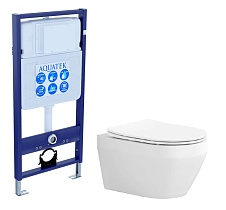 Подвесной унитаз SET Aquatek Лея INS-0000012 +  AQ1199-00