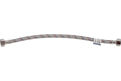 Подводка для воды СТМ сталь, 1/2", гайка-гайка, 40 cм CWFHF040