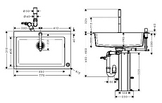 Кухонная мойка Hansgrohe C51-F660-07 77 см со встроен. смесителем, черный/хром