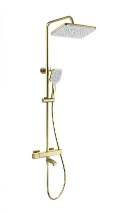 Душевая стойка Wonzon&Woghand Stay 2 WW-B3016-T1-BG термостат, брашированное золото