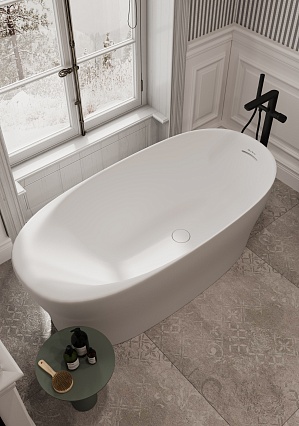 Ванна из искусственного камня Allen Brau Solid Stone Krion Neo XL 180x80 белый матовый 2.35002.21