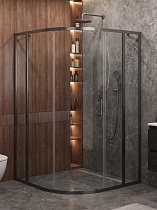 Душевой уголок Cezares MOLVENO-R-11-90+20-C-GM-IV 110x110 прозрачный, оружейная сталь