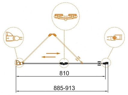 Душевая дверь Cezares ECO-O-45/45-C-Cr 90x195 прозрачная