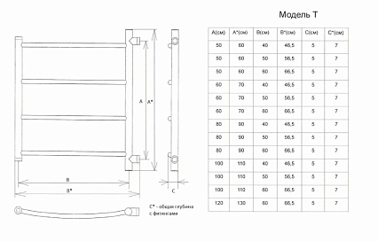 Полотенцесушитель водяной Двин TL 1"-1/2" 46x60 хром