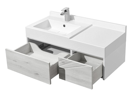 Мебель для ванной Акватон Сакура 100 см, ольха наварра, белый глянец