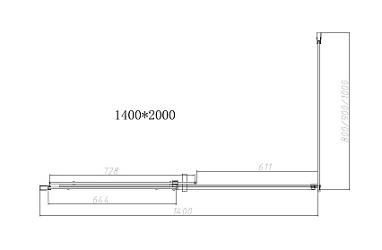 Душевой уголок Vincea Dice VSR-4D9014CLB 140x90 черный, стекло прозрачное