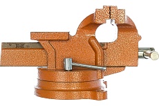 Слесарные поворотные тиски Sparta 100 мм, с наковальней 186235