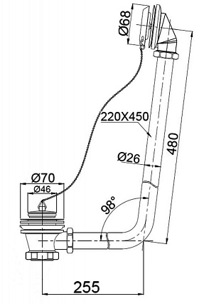 Слив-перелив BelBagno BB567-OVF-CRM хром