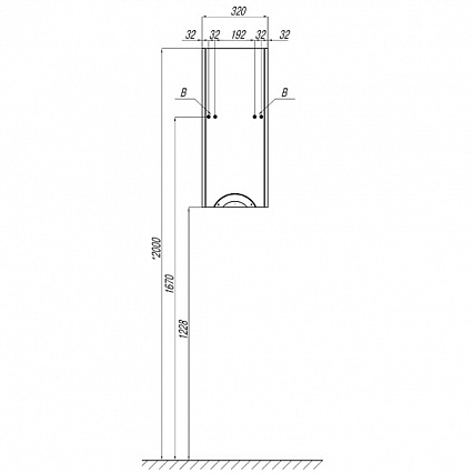 Шкаф одностворчатый Акватон Сильва 32 см, R дуб полярный