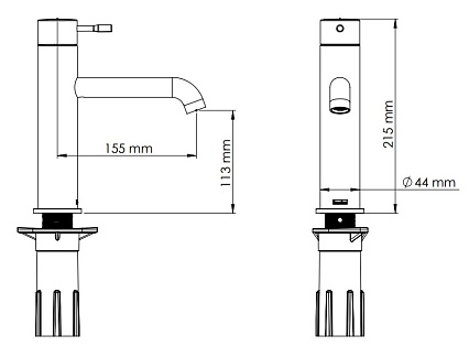 Смеситель для раковины Teska Atlas Leo S E5714 черный