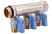 Коллектор с шаровыми кранами STOUT Smb 6211 341203 3/4", 3 отвода 1/2", синие ручки RG0091AACQML3R