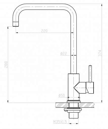 Смеситель для кухни BelBagno BB-LAM03A-IN, нержавеющая сталь