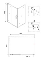 Душевой уголок Niagara Nova NG-62-10А-А90 100x90 прозрачный, хром