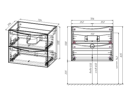 Мебель для ванной Vincea Mia Slim 70 см R.Wood