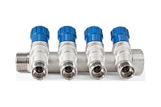 Коллектор с регулировочными вентилями PROFACTOR в/н 3/4&quot; х 4 вых 1/2&quot;нар PF MV 268.4