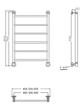 Полотенцесушитель водяной Aquanet Mauro 50x80 см бронза